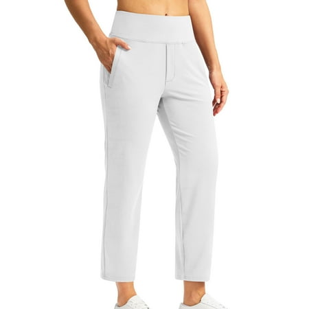 REALiKUN Womens Travel Pants Stretch with Zipper Pockets Slim Fit Ankle Dressy Work Business Casual Golf Slacks