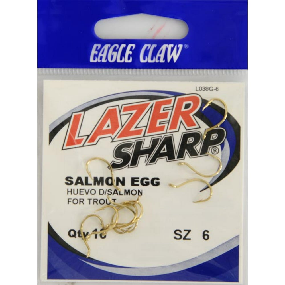 Lazer Sharp L038GH6 Salmon Egg Hook, Gold, Size 6