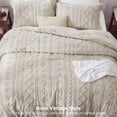 thumbnail image 3 of U by Bedsure Queen Tufted Boho Comforter Set, 3 Pieces Farmhouse Shabby Chic Embroidery Linen Bedding Set, Soft Jacquard Comforter for All Seasons, Natural, 3 of 10