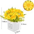 thumbnail image 5 of Artificial Flowers, Daisy Flower with Vase Silky Artificial Daisies Bouquet Fake Plant Bonsai for Home Office Wedding Decoration, Table Centerpieces Arrangement, Windowsill Decor, Yellow, 5 of 7
