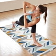thumbnail image 6 of Multicolor Chevron Pattern Hot Yoga Mat Towel Non Slip for Hot Yoga - Quick-Drying Yoga Mat Cover with 4 Corner Pockets with Travel Bag - Hot Yoga Towel Non Slip 74"x26", 6 of 6