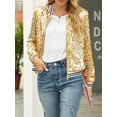 thumbnail image 5 of Sunisery Womens Sequin Jackets Sparkle Long Sleeve Zipper Bomber Jacket Lightweight Casual Party Glitter Blazer S-XXL, 5 of 7