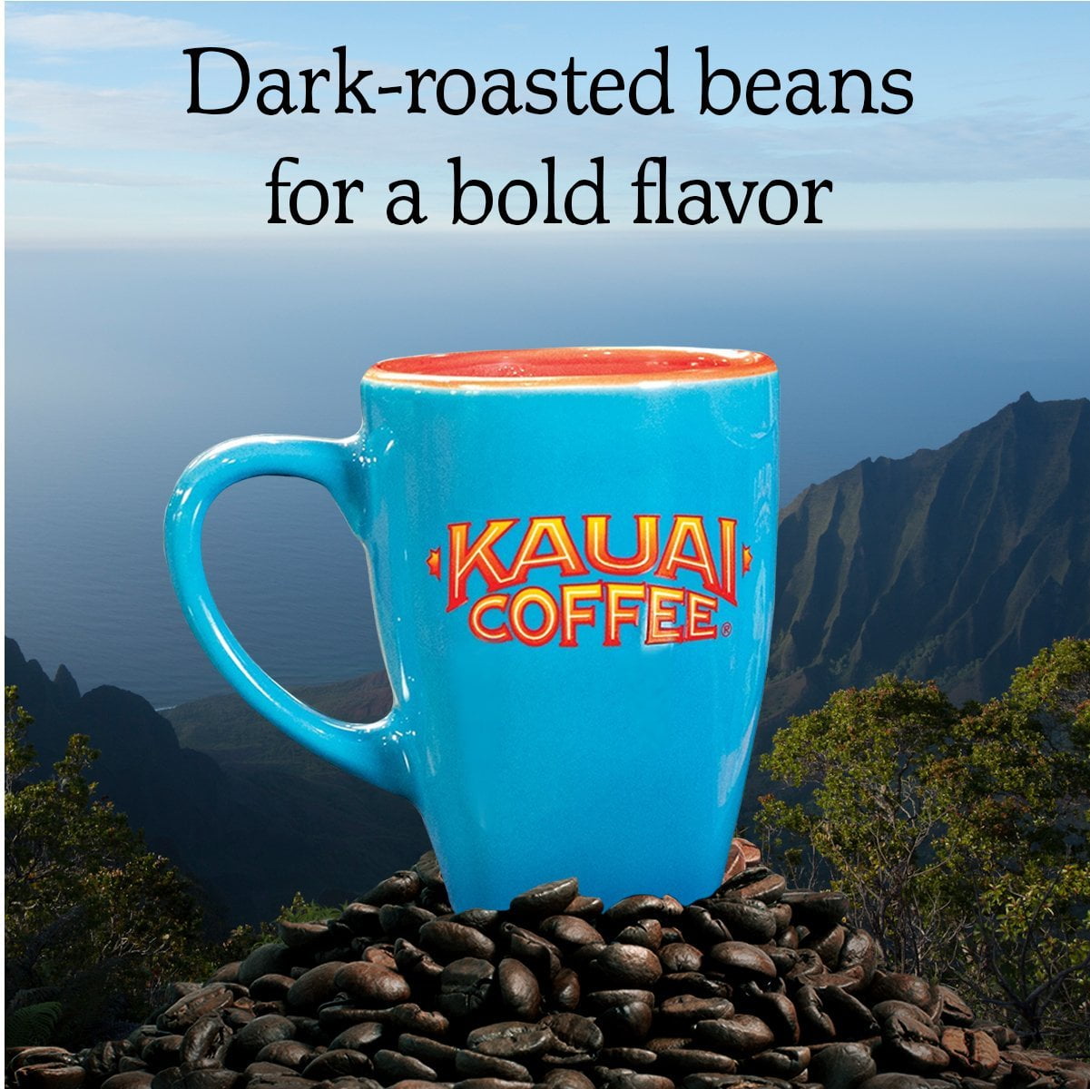 Kauai Coffee Na Pali Coast K-Cup Coffee Pods, Dark Roast, 24 Ct