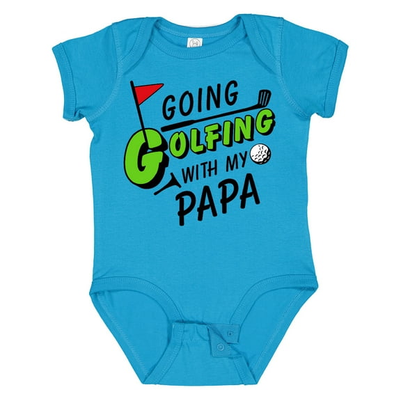 Inktastic Going Golfing with My Papa- Kids Golf Boys or Girls Baby Bodysuit
