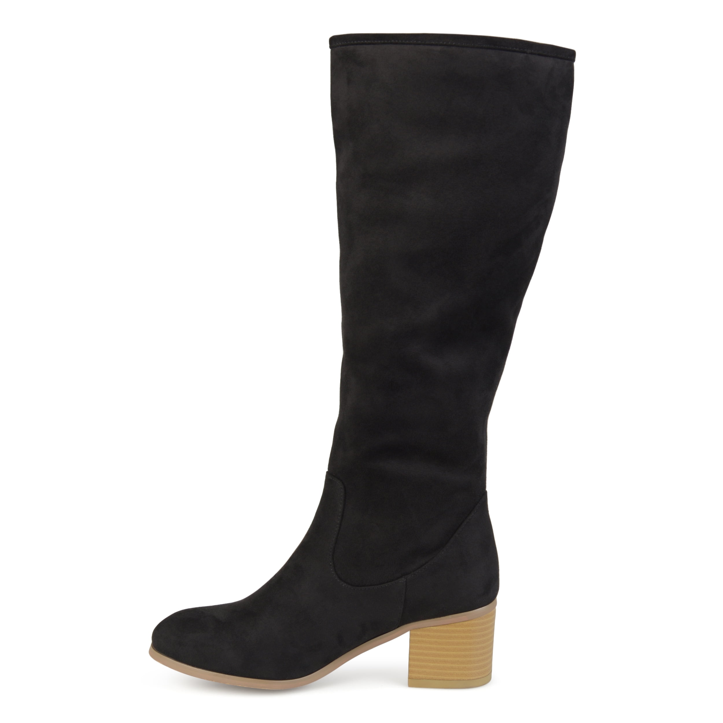 Journee Womens Sanora Wide Calf Stacked Heel Riding Boots