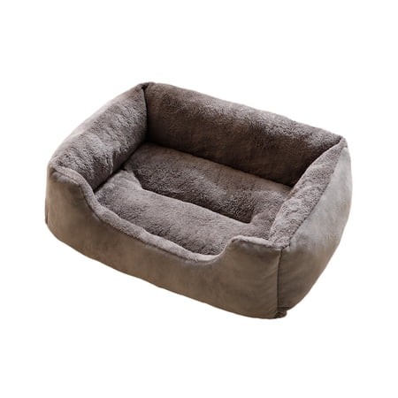 Rectangle Cat Bed - Washable Orthopedic Sofa Bed Soft Breathable Puppy & Pet Cuddler Durable Calming Dog Bed with Anti-Slip Bottom Gray