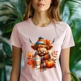 thumbnail image 5 of Highland Cow Tee | Pumpkin Coffee Fall Shirt | Unisex Casual T-Shirt, White, Size S, 5 of 6