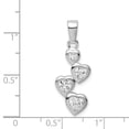 thumbnail image 4 of FB Jewels Sterling Silver Rhodium-plated Graduated CZ Heart Pendant, 4 of 4