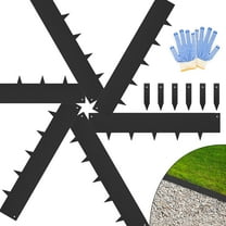 8" Black Metal Landscape Edging Corten Steel for Flower Bed Landscaping Garden Border Strips for Lawn Grass DIY Decorative Pathway Yard Plant Outdoor Landscape Divider Edge Stakes Hammer-in 6PCS