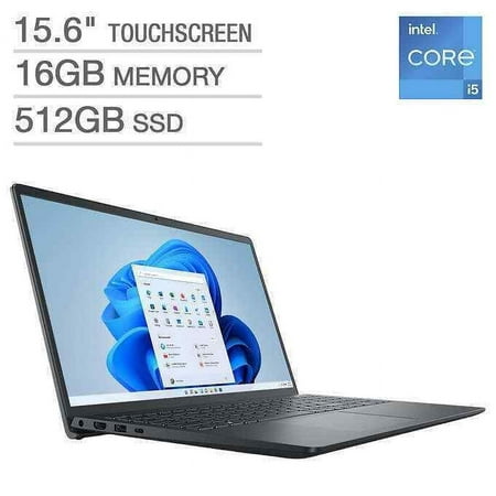 Dell Inspiron 15.6" Touchscreen Laptop - 13th Gen Intel Core i5-1335U, 1080p , 16GB RAM, 512GB SSD, Windows 11, Black Notebook - i3530-5067BLK-PUS