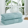 thumbnail image 2 of Trident Soft N Plush 2 Piece Cotton Highly Absorbent, Super Soft Bath Towel Set, Blue, 2 of 9