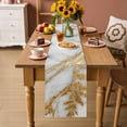 thumbnail image 3 of Table Runner - 60 Inch Long, White Yellow Marble Kitchen Dining Table Runner Dresser Scarves, Ink Painting Modern Art Farmhouse Decor for Coffee Tables Wedding Party Banquet, 3 of 8