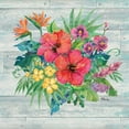 thumbnail image 3 of Gango Home Decor Country-Rustic Floral Decor | Colorful Bird Of Paradise, Hibiscus, & Pansy Flower Ring & Bouquet by Paul Brent (Printed on Paper); Two 16x16in Fine Art Paper Giclee Prints, 3 of 5