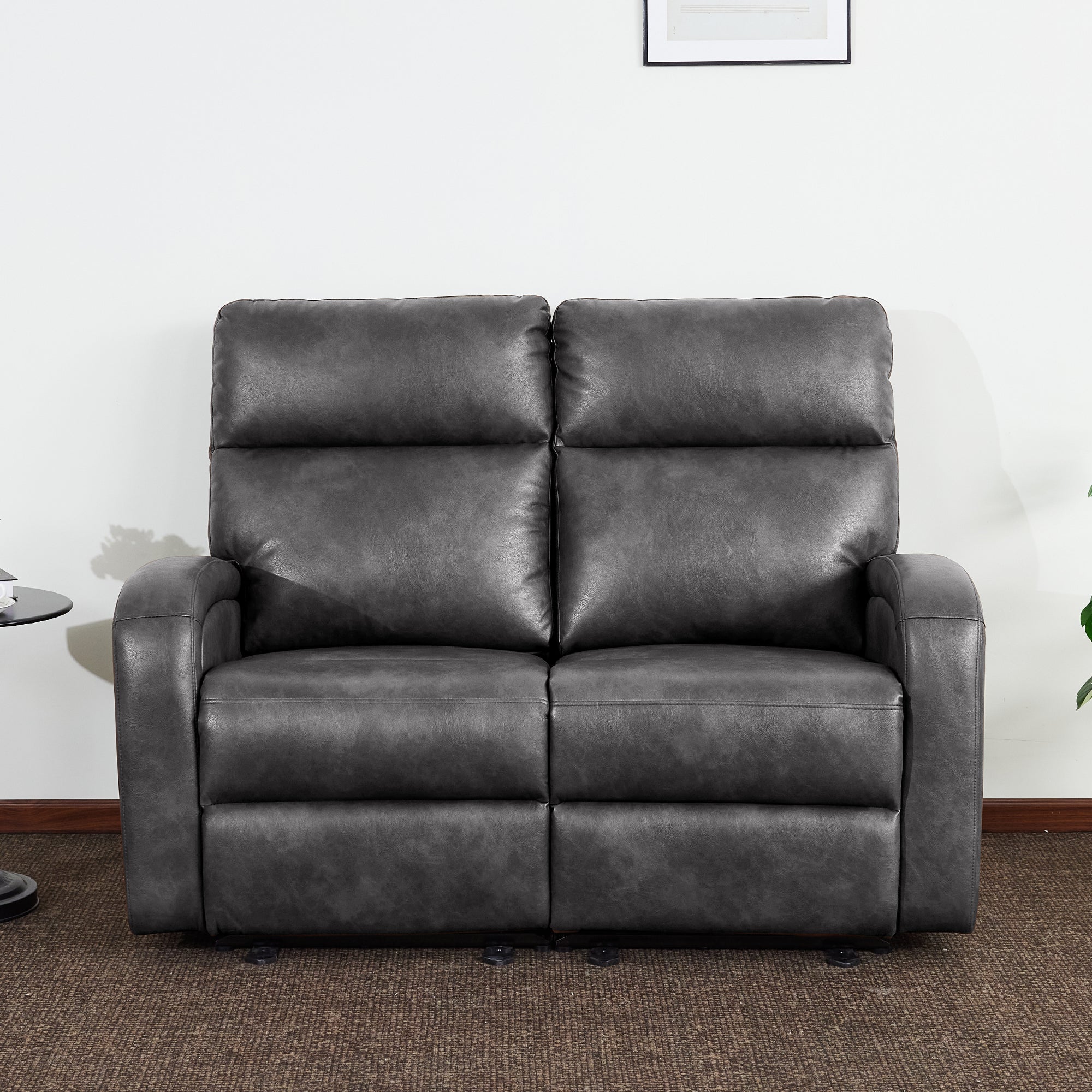 MCombo 56" Zero Wall Hugger Power Recliner Loveseat Sofa for Small Space, Living Room, RV, Dark Grey