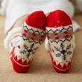 thumbnail image 6 of siminsem Printed Floor Socks for Women Christmas Thick Cotton Carpet Crew Socks Warm Cozy Novelty Holiday Stockings Soft Breathable Winter Socks Stocking Stuffers Gifts for Her, Red B,One Size, 6 of 6