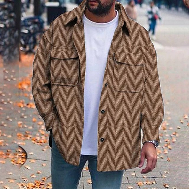 Men Winter Long Sleeve Jacket Cardigan Casual Baggy Coat Top Shirts Overcoat