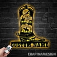 thumbnail image 2 of Craftnamesign Cowboy Boots Metal Wall Art, Cowboy Boots Metal Sign Decoration For Room, 2 of 5