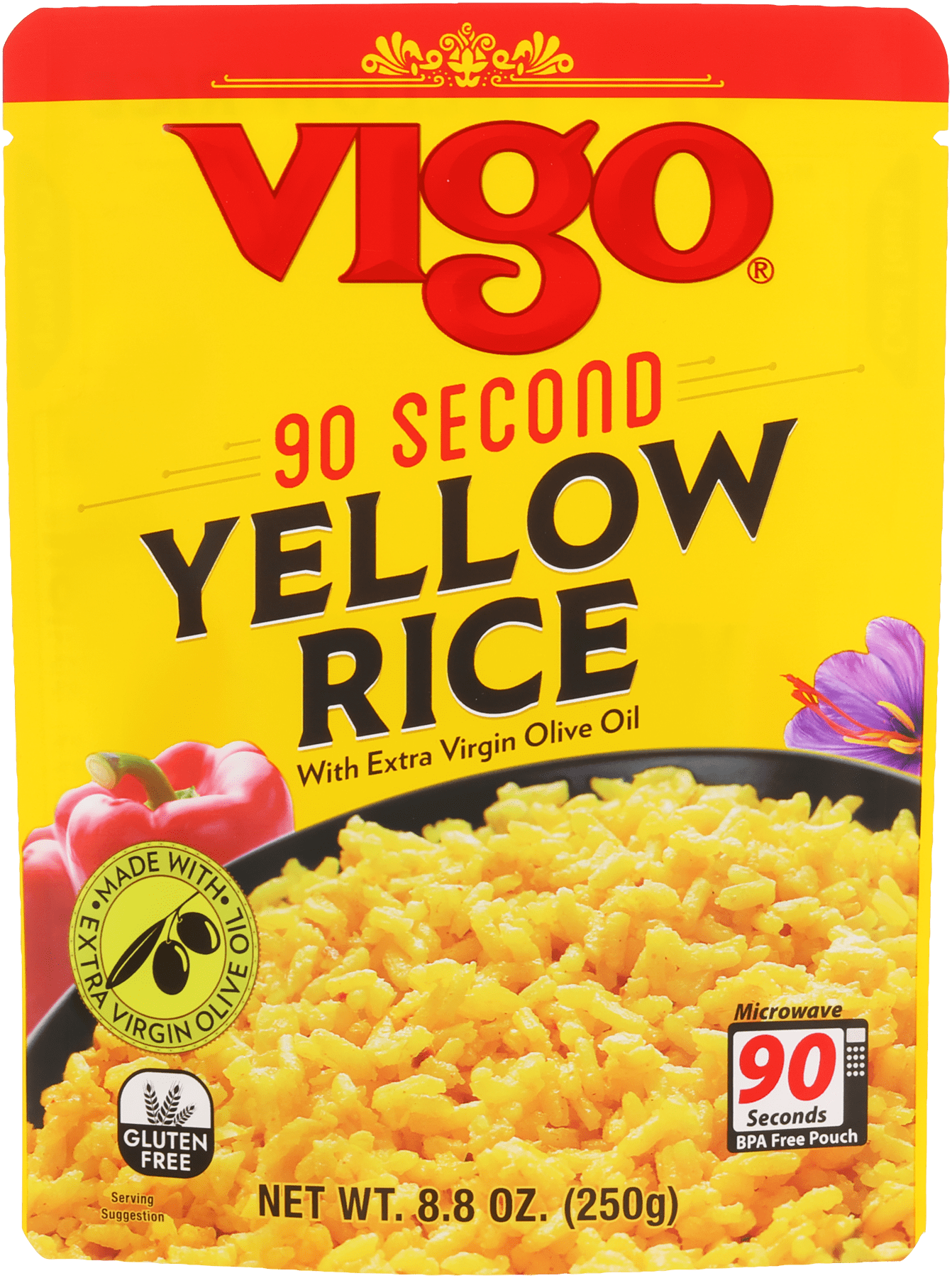 Vigo Importing Co, Yellow Rice, 8.8 oz Gluten Free, Ready in 90