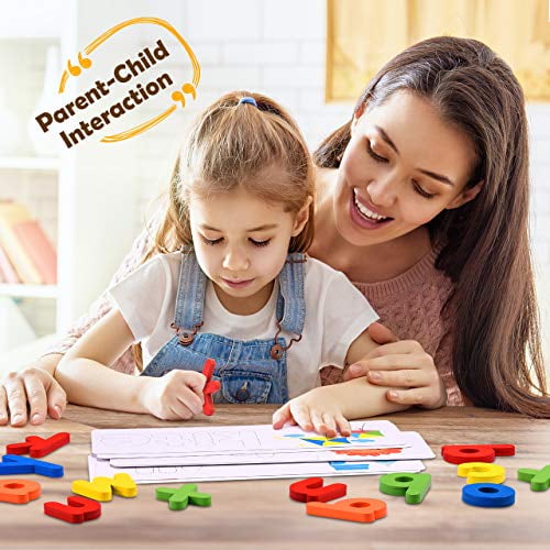 LAMEIDA Early Education Toys Spelling Puzzle With Words Cards Words Match Jigsaw Game Preschool Learning Toys for Kids