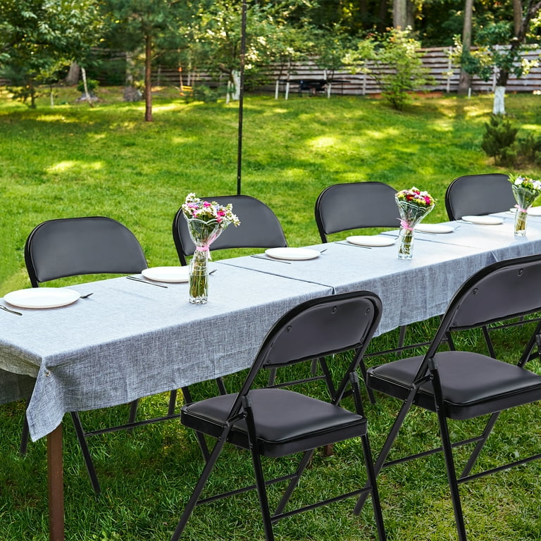 GIANNA Folding Chairs, Sturdy Metal Frame, Waterproof Pu Leather