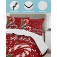 thumbnail image 3 of Twin XL Quilt Bedding Set, Christmas Reversible Summer Quilt 3 Pieces, Xmas Canes Berries Pine Cone Red Dotted Lightweight Bedspreads Coverlets with 2 Pillow Shams for All Seasons, 3 of 5
