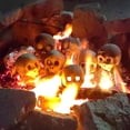 thumbnail image 4 of NFTIGB 2 Pcs Ceramic Skull Fire Log Fireproof Indoor Outdoor Fire Pit Accessories for Halloween Party Fireplace Decor, 4.72 inches / 12 cm, 4 of 9