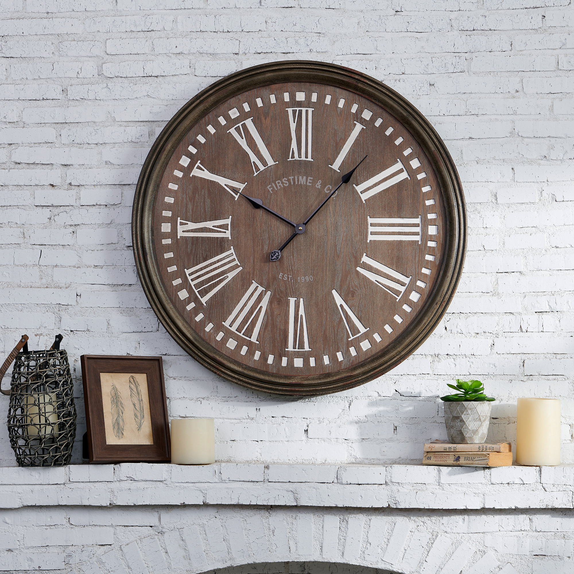 FirsTime & Co.® Carver Farmhouse Wall Clock, Brown, 31 in