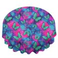 thumbnail image 2 of Butterfly and Teal Pink Pattern Round Tablecloth 60"x60", Wrinkle Resistant Wipeable Table Cover for Kitchen Dining Room Picnic Patio and Party, 2 of 6