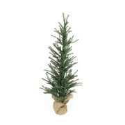 2 Potted Evergreen Pine Artificial Christmas Trees w/Burlap Base 4' - Unlit
