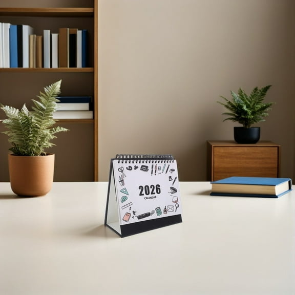 LOLIPPYY 2026 Minimalist Tent Calendar with Monthly Planner, Perfect for Office Desk Organization and Scheduling