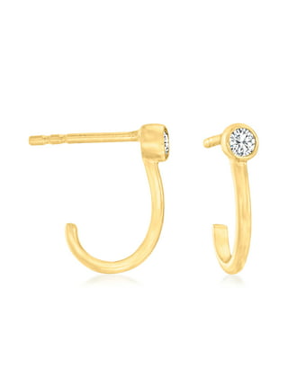 Womens Hoop Earrings With Diamond Cut/14k Gold Filled Hoop Earrings  1.4x1.3/ Aretes Arracadas Para Mujer En Oro Laminado/ Everyday Earrings 