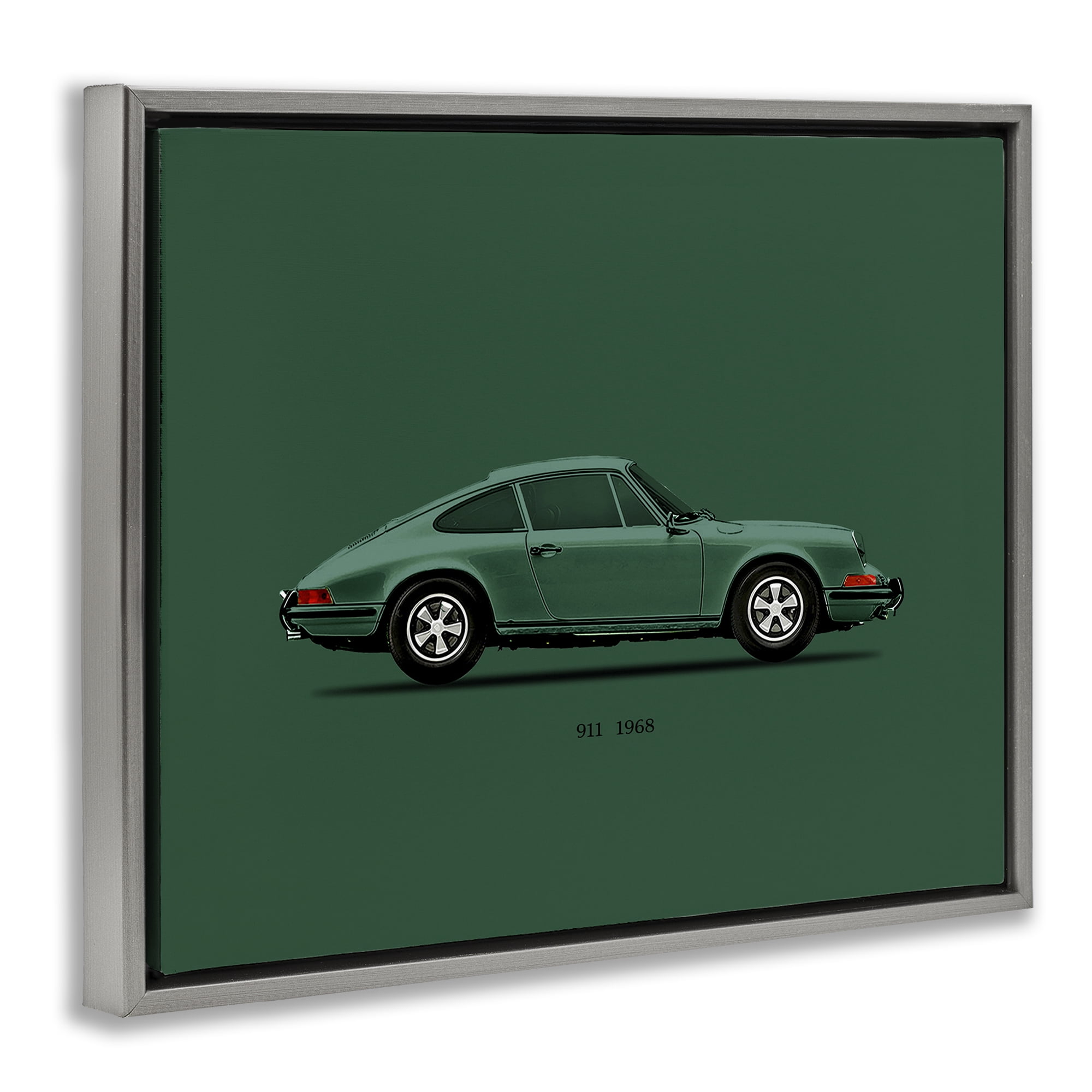 Stupell Industries Green Toned Classic Car Gray Framed Floater Canvas Wall Art, design by Mark Rogan