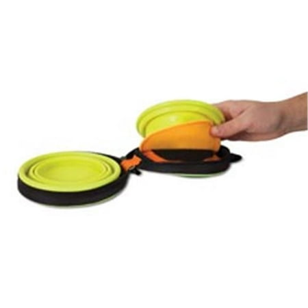 Duo Three Light - 3 Cup Silicone Travel Bowl Duo, Blue & Green