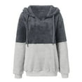 thumbnail image 3 of Clearance asdoklhq Womens Plus Size Tops Clearance,Women Hooded Sweatshirt Winter Warm Pocket Pullover Blouse Shirts, 3 of 9