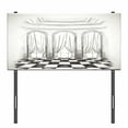 thumbnail image 3 of Antique Headboard, Sketch Classic Parlor Ballroom Hall Baroque Castle Theatre Curtains Illustration, Upholstered Decorative Metal Bed Headboard with Memory Foam, Twin Size, White Black, by Ambesonne, 3 of 4