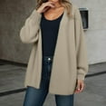thumbnail image 5 of Gyexs Women Open Front Cardigans Trendy Fall Long Sleeve Drop Shoulder Soft Knit Slouchy Sweater Winter Outerwear 2025 (Khaki, Size One Size), 5 of 6