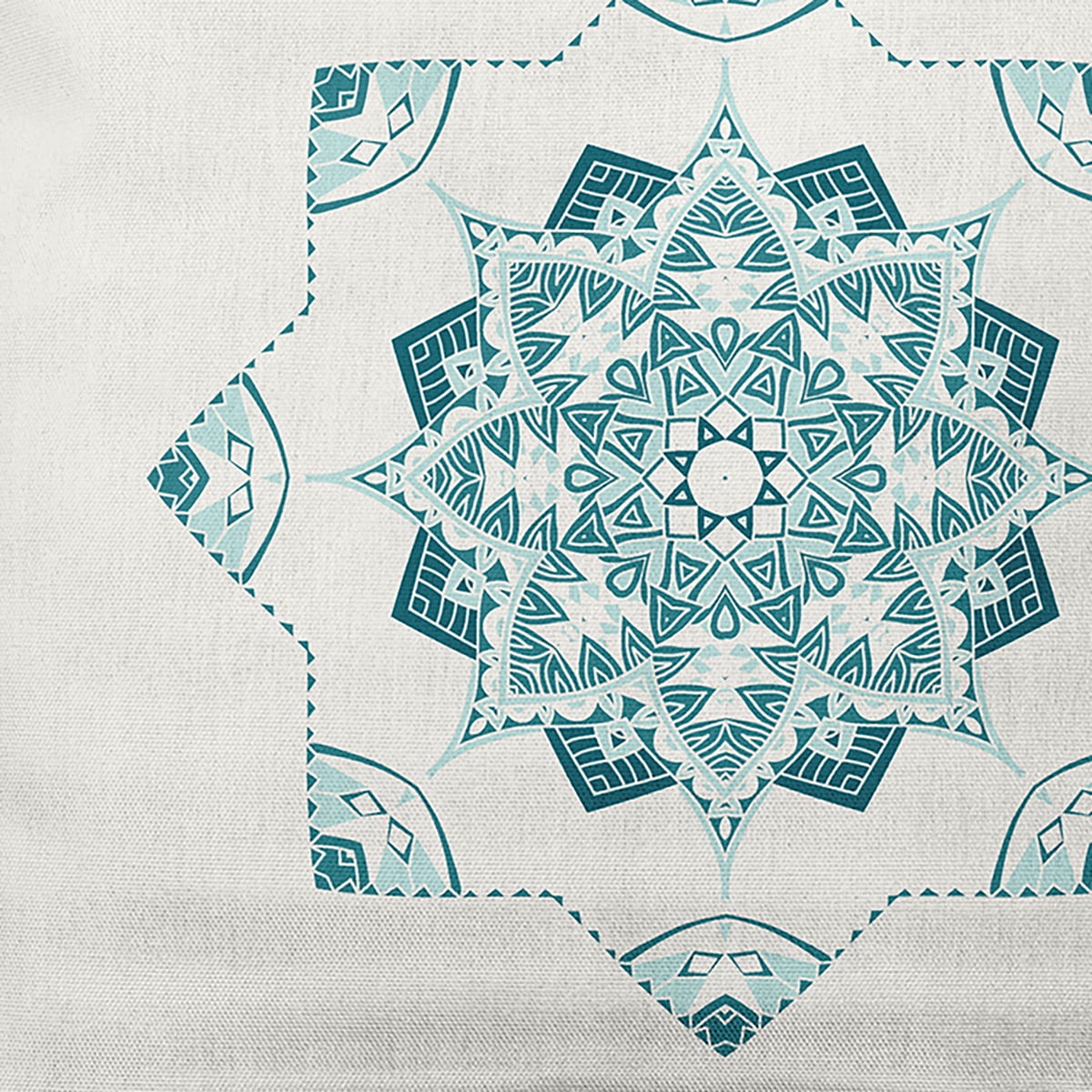 Simply Daisy Teal Colored Snowflake Star Winter Soft Spun Polyester Indoor/Outdoor Throw Pillow, 14" x 20"
