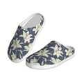 thumbnail image 2 of Rateoe Lilies Flowers Print Women's Men's Cotton Knit Slippers Lightweight Memory Foam Indoor House Shoes with Anti-Skid Sole-37/38, 2 of 7
