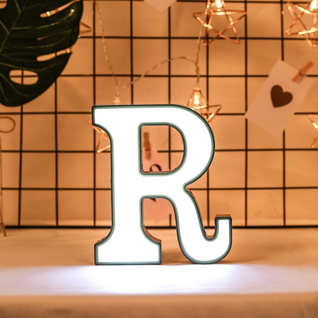 Xihbxyly Lámpara de Noche Creativa con Letras Led, Luz Blanca Cálida y Suave, Ideal para Decorar Paredes o de Pie, Mesas de Fiesta, Decoración Navideña, Material Abs+Pp, 16-20 Cm