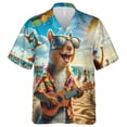 thumbnail image 2 of Camisa hawaiana con estampado de ardillas para hombre, camisas hawaianas con estampado de animales de dibujos animados en 3D, blusas casuales con solapa, blusas de manga corta para niños, 2 of 5