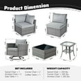 thumbnail image 3 of Ovios 7 Pieces Patio Glider Chair Set Outdoor Swivel Rocking Chairs with Side Table,Dark Gray, 3 of 7