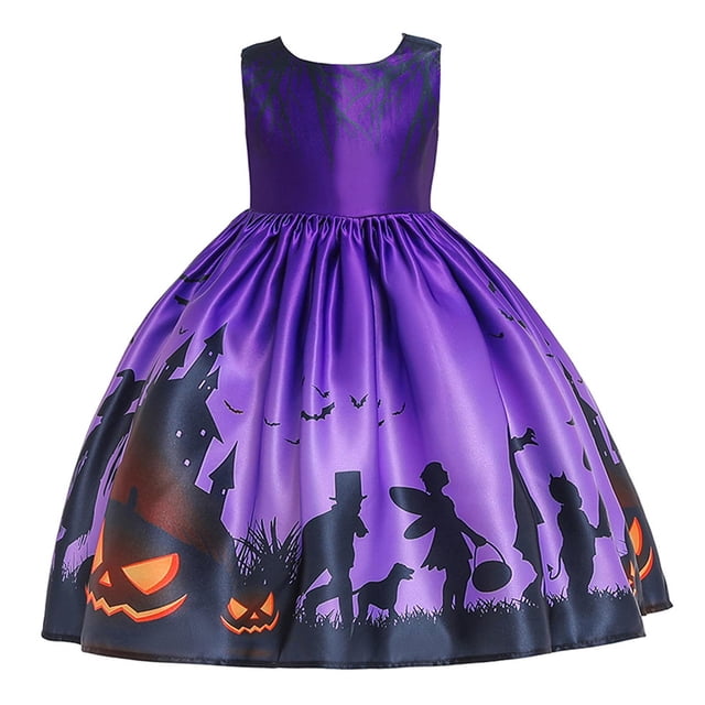 Vestido de princesa Sunnimix para niñas Disfraz de cosplay de Halloween púrpura
