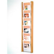 Wooden Mallet 6 Pocket Acrylic and Oak Literature Display in Light Oak