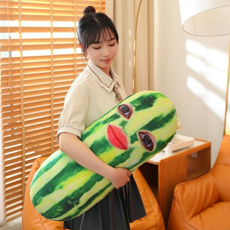 Funny Large 3D Cucumber Stuffed Throw Pillow,Silly Pickle Stuffed