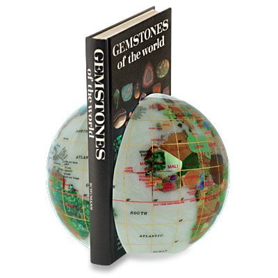 Kalifano Opal 6-in. Gemstone Globe Bookends