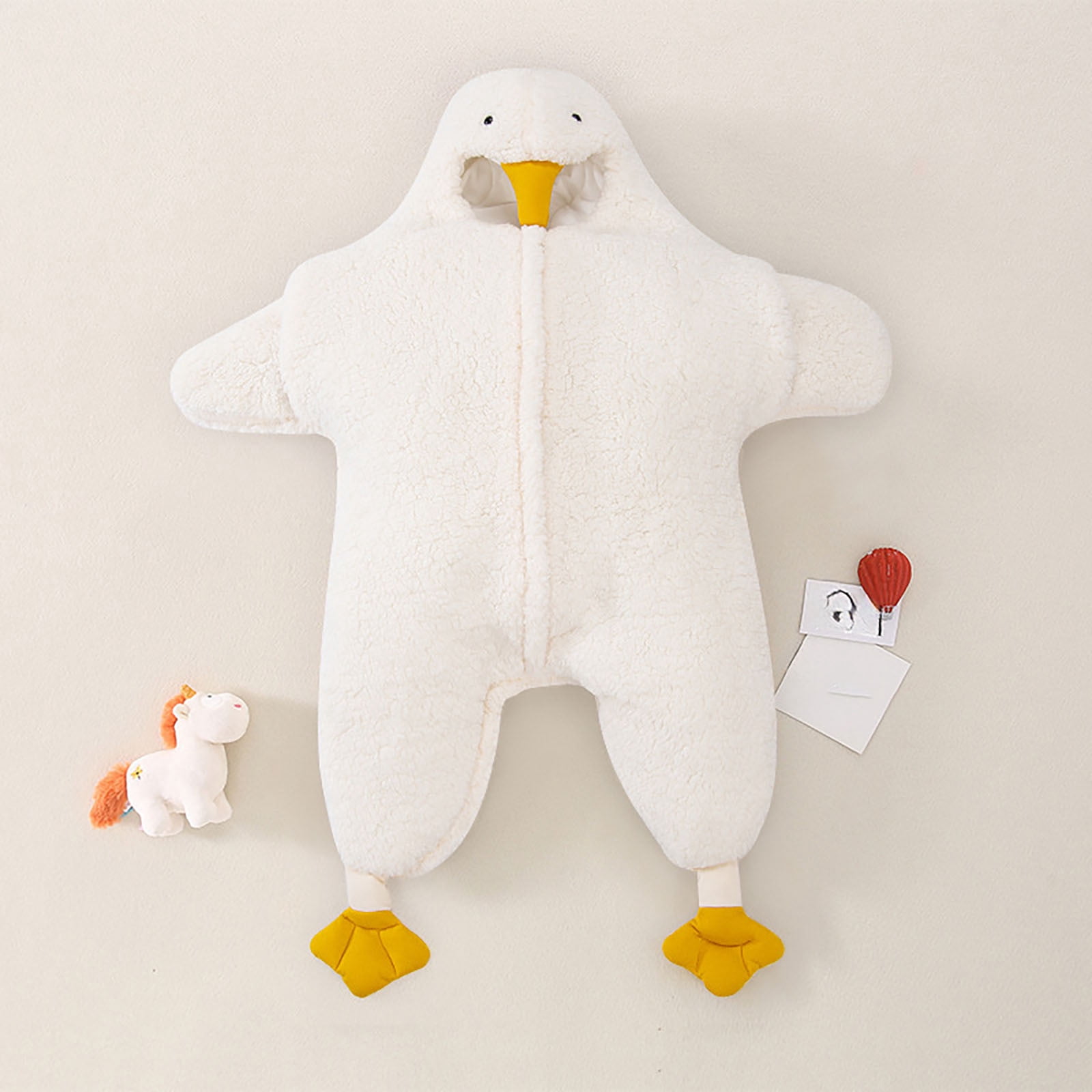 FYDUU Baby Boy Romper Onesie Baby Duckling Cute Outfit Suit Jumpsuit Sleeping Bag Romper Hooded Jumpsuit Winter Snowsuit Clothes 5-10 Months