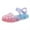 Blue, variant on Gubotare Kids Sandals Girls Jelly Shoes for Toddler Girls Summer Beach Retro Jellies Sandals T-Strap Slingback Little Kids Glitter Soft Closed Toe Princess Dress Flat (Orange,Size 1.5)