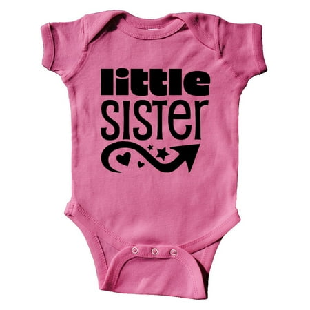 

Inktastic Little Sister- arrow stars hearts Gift Baby Girl Bodysuit