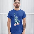 thumbnail image 3 of Tee Hunt Statue of Liberty T-shirt Freedom Independence 4th of July NYC USA Men's Tee, Blue, 5X-Large, 3 of 5
