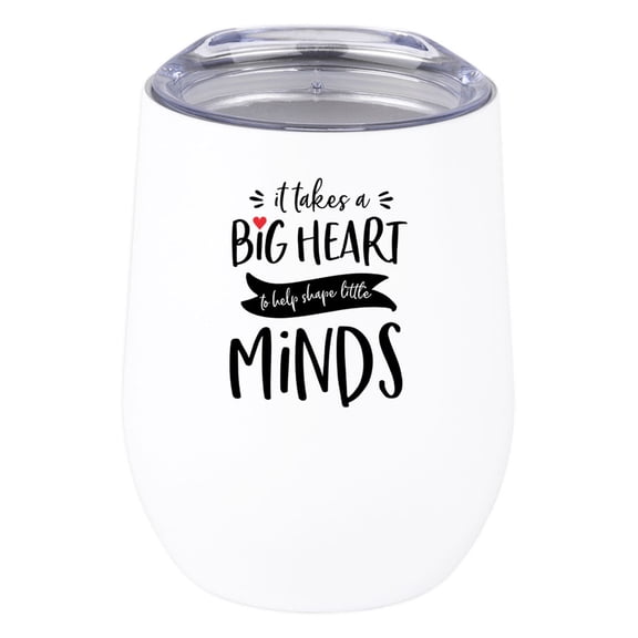 Koyal Wholesale Teacher Appreciation Wine Tumbler with Lid Stainless Steel Insulated It Takes A Big Heart To Help Shape